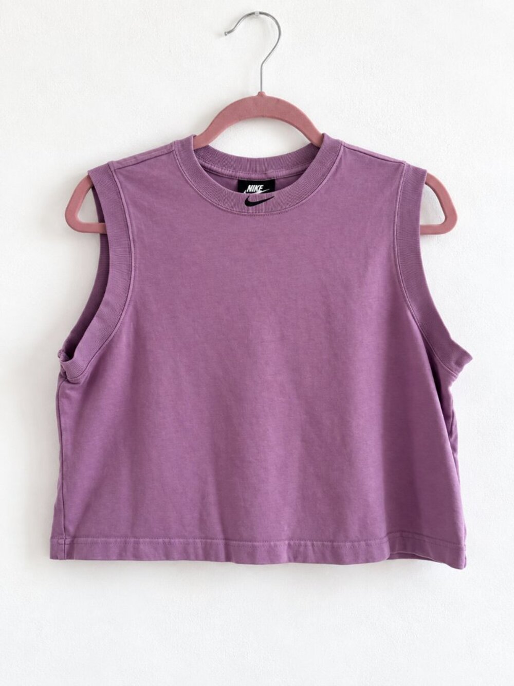 Nike Vintage 90s Center Swoosh Tank Top Ribbed Crop Purple